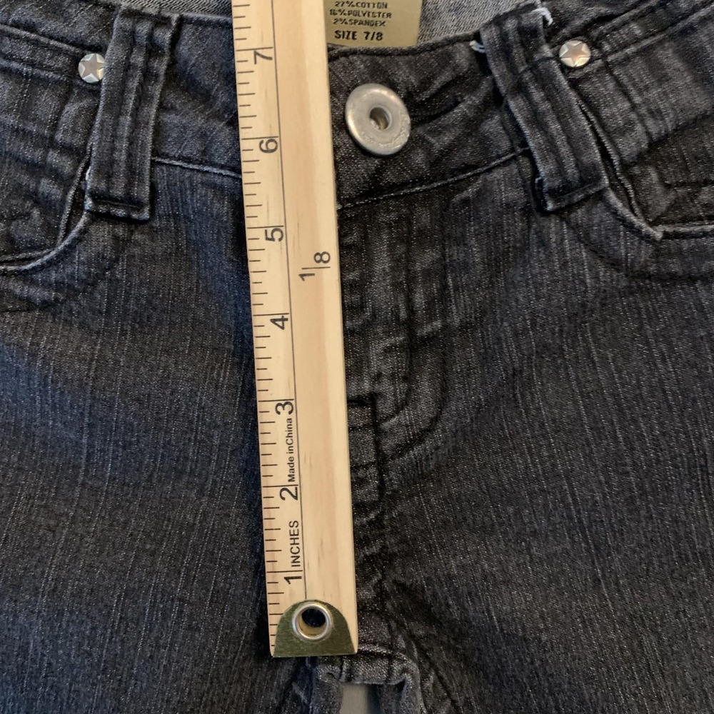Bubblegum Low Rise Slim Straight Jeans Woman 7/8 Gray Stretch Denim Flap Pockets - Picture 5 of 10